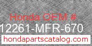 Honda 12261-MFR-670 genuine part number image