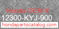 Honda 12300-KYJ-900 genuine part number image