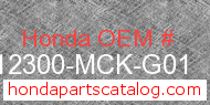 Honda 12300-MCK-G01 genuine part number image
