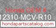 Honda 12310-MCV-R10 genuine part number image
