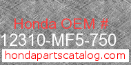 Honda 12310-MF5-750 genuine part number image