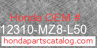 Honda 12310-MZ8-L50 genuine part number image