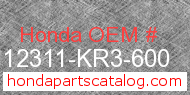 Honda 12311-KR3-600 genuine part number image