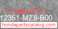 Honda 12351-MZ8-B00 genuine part number image