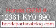 Honda 12361-KY0-890 genuine part number image