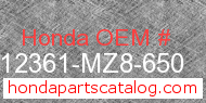 Honda 12361-MZ8-650 genuine part number image