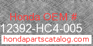 Honda 12392-HC4-005 genuine part number image