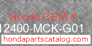 Honda 12400-MCK-G01 genuine part number image