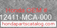 Honda 12411-MCA-000 genuine part number image