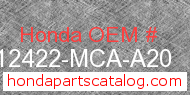 Honda 12422-MCA-A20 genuine part number image