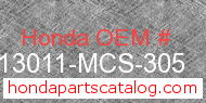 Honda 13011-MCS-305 genuine part number image