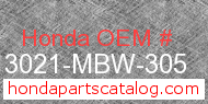 Honda 13021-MBW-305 genuine part number image