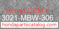 Honda 13021-MBW-306 genuine part number image