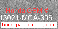 Honda 13021-MCA-306 genuine part number image