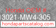 Honda 13021-MW4-305 genuine part number image