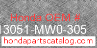 Honda 13051-MW0-305 genuine part number image