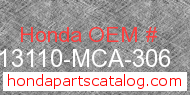 Honda 13110-MCA-306 genuine part number image