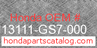 Honda 13111-GS7-000 genuine part number image