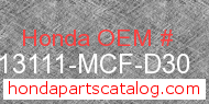 Honda 13111-MCF-D30 genuine part number image
