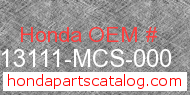Honda 13111-MCS-000 genuine part number image