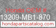 Honda 13209-MB1-870 genuine part number image