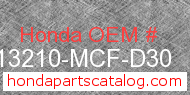 Honda 13210-MCF-D30 genuine part number image