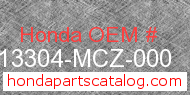 Honda 13304-MCZ-000 genuine part number image