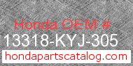 Honda 13318-KYJ-305 genuine part number image