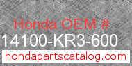 Honda 14100-KR3-600 genuine part number image