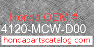 Honda 14120-MCW-D00 genuine part number image