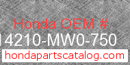 Honda 14210-MW0-750 genuine part number image