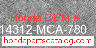 Honda 14312-MCA-780 genuine part number image