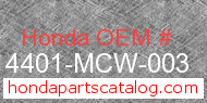 Honda 14401-MCW-003 genuine part number image