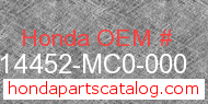 Honda 14452-MC0-000 genuine part number image