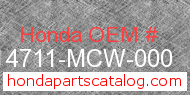 Honda 14711-MCW-000 genuine part number image