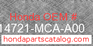 Honda 14721-MCA-A00 genuine part number image