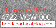 Honda 14722-MCW-000 genuine part number image