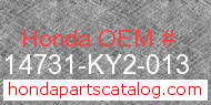 Honda 14731-KY2-013 genuine part number image