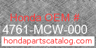 Honda 14761-MCW-000 genuine part number image