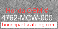 Honda 14762-MCW-000 genuine part number image