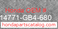 Honda 14771-GB4-680 genuine part number image