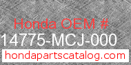 Honda 14775-MCJ-000 genuine part number image