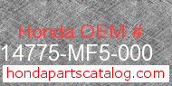 Honda 14775-MF5-000 genuine part number image