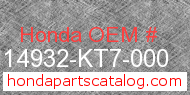 Honda 14932-KT7-000 genuine part number image