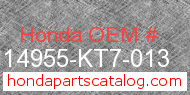 Honda 14955-KT7-013 genuine part number image