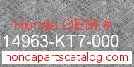 Honda 14963-KT7-000 genuine part number image