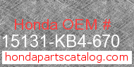 Honda 15131-KB4-670 genuine part number image