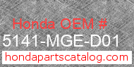 Honda 15141-MGE-D01 genuine part number image