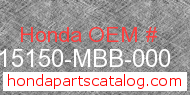 Honda 15150-MBB-000 genuine part number image