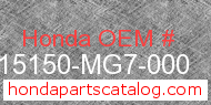 Honda 15150-MG7-000 genuine part number image